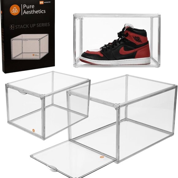 Pure Aesthetics: Acrylic Clear Shoe Boxes for Up to Size 13 (Front Opening) - Picture 7 of 9